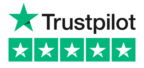 trustpilot 5 stjerner sort skrift